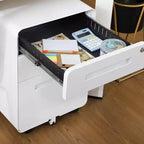 Meuble de classement métallique sécurisé à 3 tiroirs avec serrure, livré entièrement assemblé, mobile, pour dossiers A4/Lettre/Légal, à placer sous le bureau, 5 roulettes