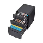 Meuble de classement métallique sécurisé à 3 tiroirs avec serrure, livré entièrement assemblé, mobile, pour dossiers A4/Lettre/Légal, à placer sous le bureau, 5 roulettes