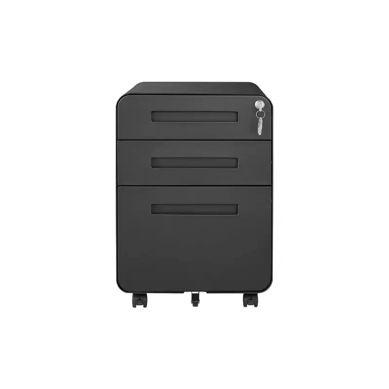 Meuble de classement métallique sécurisé à 3 tiroirs avec serrure, livré entièrement assemblé, mobile, pour dossiers A4/Lettre/Légal, à placer sous le bureau, 5 roulettes
