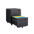 Meuble de classement métallique sécurisé à 3 tiroirs avec serrure, livré entièrement assemblé, mobile, pour dossiers A4/Lettre/Légal, à placer sous le bureau, 5 roulettes