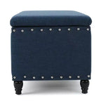 TUYOHW Pouf de rangement moderne avec clous décoratifs, banc de rangement spacieux, repose-pieds ottoman pour chambre à coucher, salon