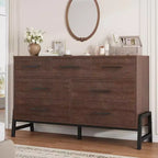 Commode à 7 tiroirs, meuble de rangement de 132 cm de large en bois avec tiroirs profonds pour chambre, salon ou entrée, compatible avec les robots aspirateurs