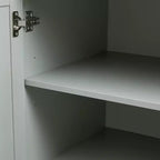 Meuble de rangement de salle de bain autoportant moderne GDFStudio Sienna en bois avec trois tiroirs et une étagère réglable