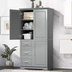 GDFStudio Sienna Modern Wood Freestanding Bathroom Storage Cabinet with Three Drawers and Adjustable Shelf