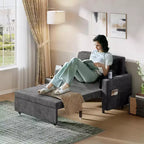 Canapé-lit convertible, canapé-lit escamotable de 142 cm, canapé-lit deux places avec 4 oreillers, chargement USB, porte-gobelets, poches latérales pour salon, chambre à coucher