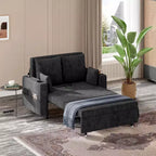 Canapé-lit convertible, canapé-lit escamotable de 142 cm, canapé-lit deux places avec 4 oreillers, chargement USB, porte-gobelets, poches latérales pour salon, chambre à coucher