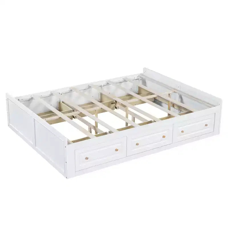 Cadre de lit plateforme queen size en bois Clihome avec 6 tiroirs