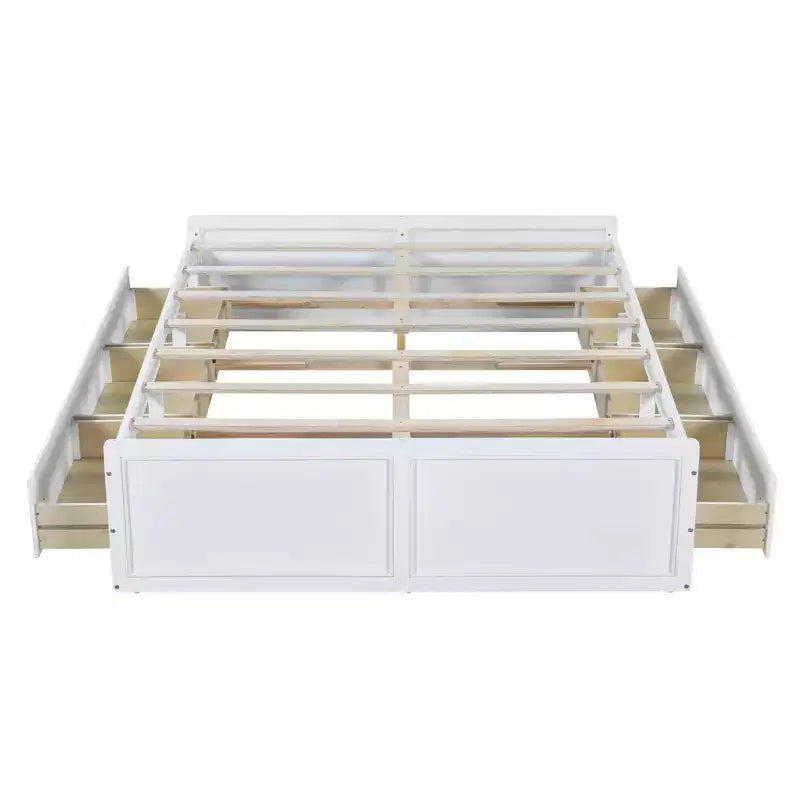 Cadre de lit plateforme queen size en bois Clihome avec 6 tiroirs