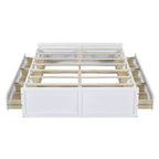 Cadre de lit plateforme queen size en bois Clihome avec 6 tiroirs