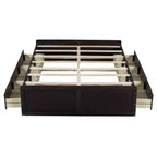 Cadre de lit plateforme queen size en bois Clihome avec 6 tiroirs