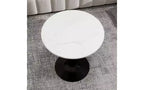 Table basse ronde TUYOHW avec plateau en marbre texturé, table centrale moderne pour salon, table sur pied/table d'appoint de canapé/table à manger pour 2-4 personnes