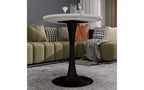 Table basse ronde TUYOHW avec plateau en marbre texturé, table centrale moderne pour salon, table sur pied/table d'appoint de canapé/table à manger pour 2-4 personnes