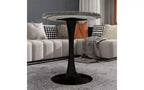 Table basse ronde TUYOHW avec plateau en marbre texturé, table centrale moderne pour salon, table sur pied/table d'appoint de canapé/table à manger pour 2-4 personnes