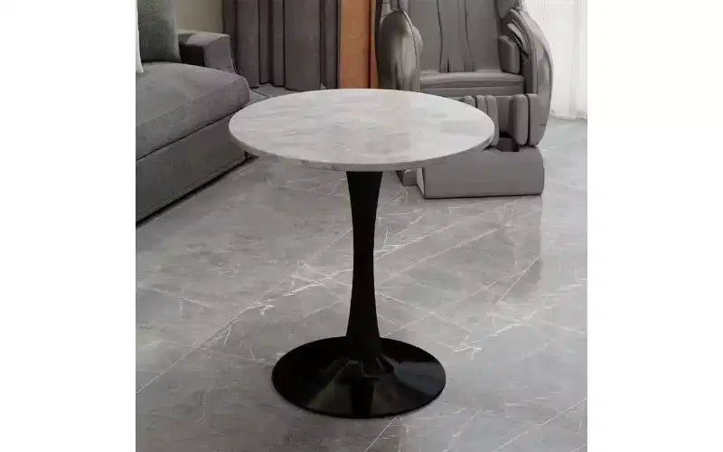 Table basse ronde TUYOHW avec plateau en marbre texturé, table centrale moderne pour salon, table sur pied/table d'appoint de canapé/table à manger pour 2-4 personnes