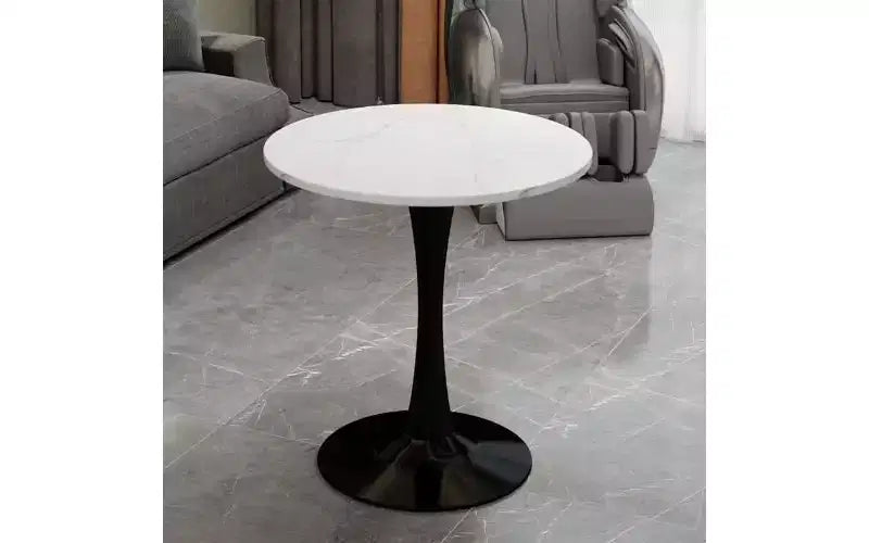 Table basse ronde TUYOHW avec plateau en marbre texturé, table centrale moderne pour salon, table sur pied/table d'appoint de canapé/table à manger pour 2-4 personnes