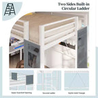 Lit mezzanine Celebalcony avec bureau et étagères de rangement, cadre avec 2 échelles latérales pour enfants, adolescents et adultes, conception peu encombrante et anti-basculement, noir