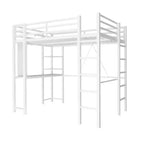 Lit mezzanine Celebalcony avec bureau et étagères de rangement, cadre avec 2 échelles latérales pour enfants, adolescents et adultes, conception peu encombrante et anti-basculement, noir