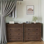Commode à 3/5 tiroirs COZONY, grand meuble de rangement en bois cannelé avec tiroirs à glissement doux, table de chevet moderne en bois