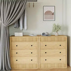Commode à 3/5 tiroirs COZONY, grand meuble de rangement en bois cannelé avec tiroirs à glissement doux, table de chevet moderne en bois