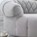 Fauteuil d'appoint pivotant moderne avec rembourrage épais, fauteuil club rond en chenille, fauteuil baril rotatif à 360° pour salon ou appartement-Panipeachy