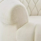 Fauteuil d'appoint pivotant moderne avec rembourrage épais, fauteuil club rond en chenille, fauteuil baril rotatif à 360° pour salon ou appartement-Panipeachy