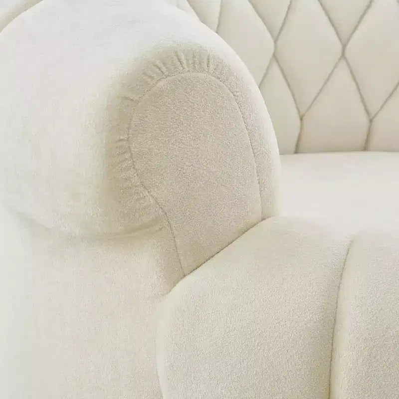 Fauteuil d'appoint pivotant moderne avec rembourrage épais, fauteuil club rond en chenille, fauteuil baril rotatif à 360° pour salon ou appartement-Panipeachy