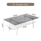 Table basse rectangulaireTable basse en verre avec plateau en verre trempé, pieds en métal, table transparente moderne pour salon, appartement ou maison