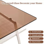 Table basse rectangulaireTable basse en verre avec plateau en verre trempé, pieds en métal, table transparente moderne pour salon, appartement ou maison