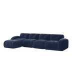 Clihome Tissu en velours doux en forme de L, Base éponge haute densité 32D, Base design ergonomique, Conception antidérapante, Combinaison libre, Ottomane mobile