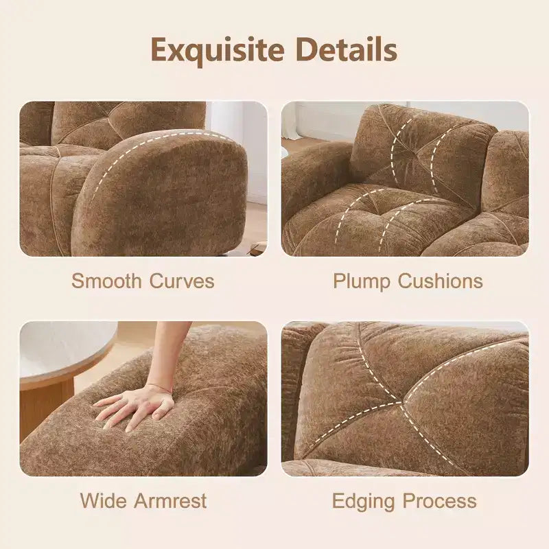 Clihome Tissu en velours doux en forme de L, Base éponge haute densité 32D, Base design ergonomique, Conception antidérapante, Combinaison libre, Ottomane mobile