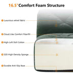 Clihome Tissu en velours doux en forme de L, Base éponge haute densité 32D, Base design ergonomique, Conception antidérapante, Combinaison libre, Ottomane mobile
