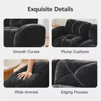 Clihome Tissu en velours doux en forme de L, Base éponge haute densité 32D, Base design ergonomique, Conception antidérapante, Combinaison libre, Ottomane mobile