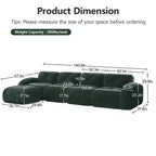 Clihome Tissu en velours doux en forme de L, Base éponge haute densité 32D, Base design ergonomique, Conception antidérapante, Combinaison libre, Ottomane mobile