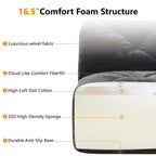 Clihome Tissu en velours doux en forme de L, Base éponge haute densité 32D, Base design ergonomique, Conception antidérapante, Combinaison libre, Ottomane mobile
