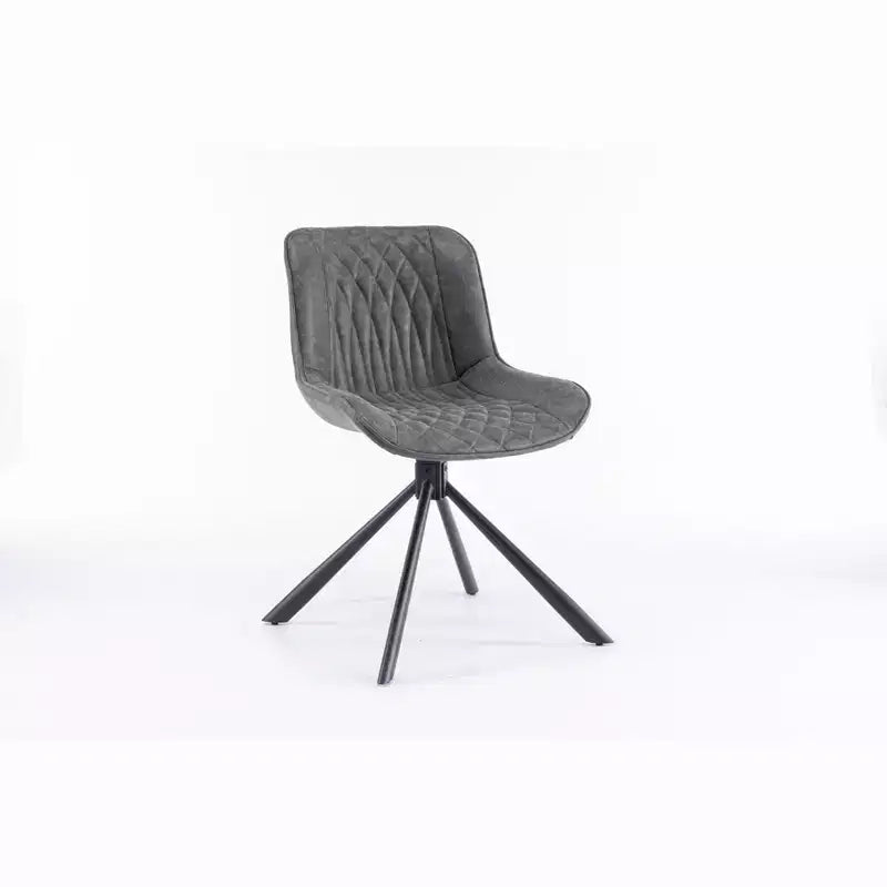 Ensemble de 2 chaises de salle à manger pivotantes modernes TUYOHW, chaise d'appoint avec pieds en métal noir, chaise rembourrée en cuir et suède pour salle à manger, cuisine, marron