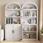 Bibliothèque avec portes Étagère arquée de 182 cm de haut Armoire de style campagnard avec étagères Bibliothèques en bois pour bureau à domicile, salon