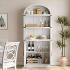 Bibliothèque avec portes Étagère arquée de 182 cm de haut Armoire de style campagnard avec étagères Bibliothèques en bois pour bureau à domicile, salon
