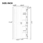 Armoire de rangement haute de salle de bain, meuble de sol autoportant avec 2 portes, étagères réglables, 5 compartiments intérieurs pour cuisine/garde-manger