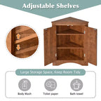 Meuble d'angle de salle de bain moderne en bois GDFStudio Ellis avec étagère réglable
