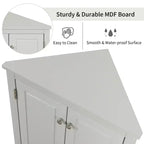 Meuble d'angle de salle de bain moderne en bois GDFStudio Ellis avec étagère réglable