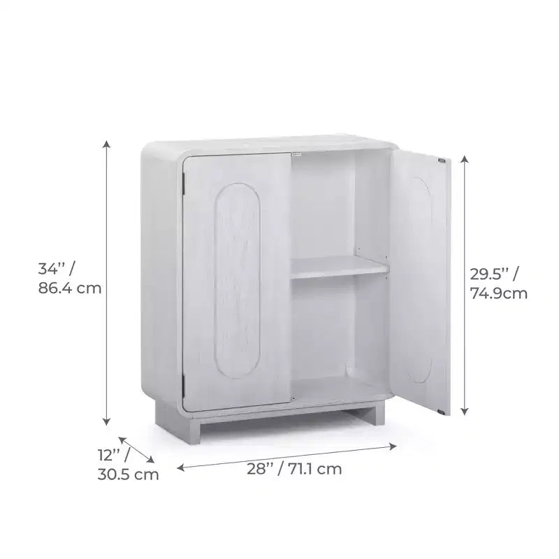 Teamson Home Tenley - Meuble d'appoint moderne 2 portes avec étagère réglable et poignée encastrée