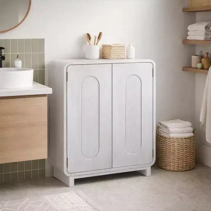 Teamson Home Tenley - Meuble d'appoint moderne 2 portes avec étagère réglable et poignée encastrée