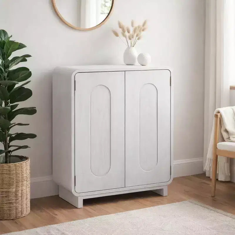 Teamson Home Tenley - Meuble d'appoint moderne 2 portes avec étagère réglable et poignée encastrée
