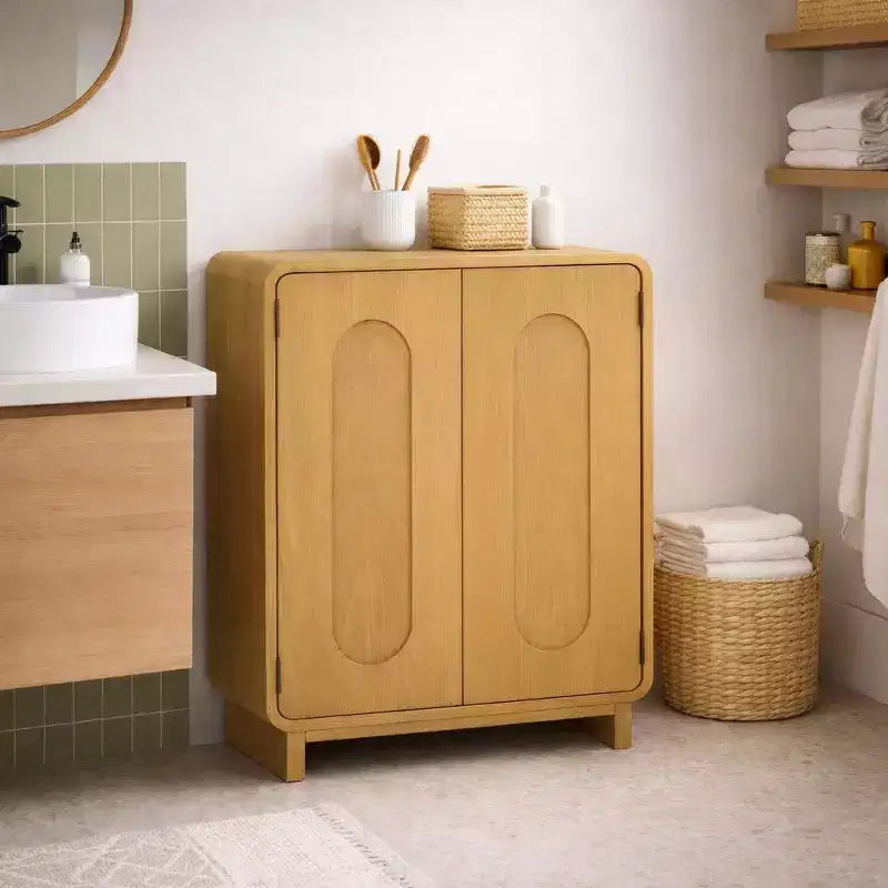 Teamson Home Tenley - Meuble d'appoint moderne 2 portes avec étagère réglable et poignée encastrée