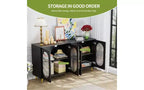 TUYOHW Buffet moderne à portes en acrylique, meuble de rangement de garde-manger avec étagères amovibles, meuble de rangement autonome, console.
