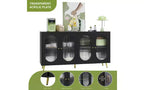 TUYOHW Buffet moderne à portes en acrylique, meuble de rangement de garde-manger avec étagères amovibles, meuble de rangement autonome, console.
