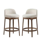 Tabourets de bar rembourrés Christopher Knight Home Shinji en hévéa (lot de 2)