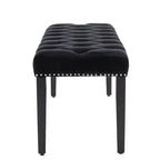 TUYOHW 45.2 Banc Ottomane Moderne en Velours avec Capitonnage, Banc d'entrée Rectangulaire Rembourré avec Pieds en Bois, Banc à Chaussures pour Salon, Chambre à Coucher