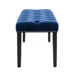 TUYOHW 45.2 Banc Ottomane Moderne en Velours avec Capitonnage, Banc d'entrée Rectangulaire Rembourré avec Pieds en Bois, Banc à Chaussures pour Salon, Chambre à Coucher