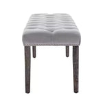 TUYOHW 45.2 Banc Ottomane Moderne en Velours avec Capitonnage, Banc d'entrée Rectangulaire Rembourré avec Pieds en Bois, Banc à Chaussures pour Salon, Chambre à Coucher